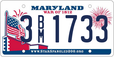 MD license plate 3BM1733