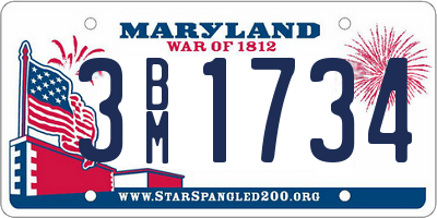 MD license plate 3BM1734