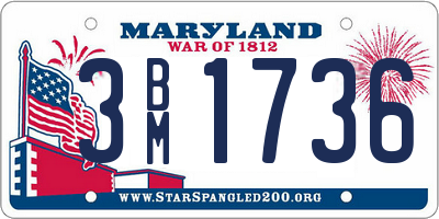 MD license plate 3BM1736