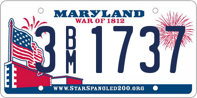 MD license plate 3BM1737
