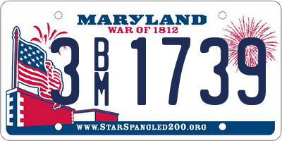 MD license plate 3BM1739