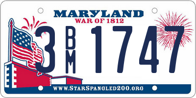 MD license plate 3BM1747
