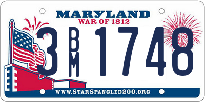 MD license plate 3BM1748