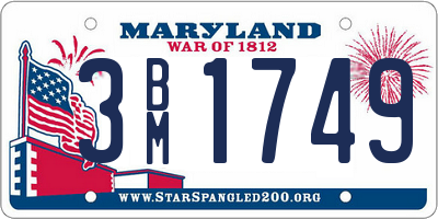 MD license plate 3BM1749