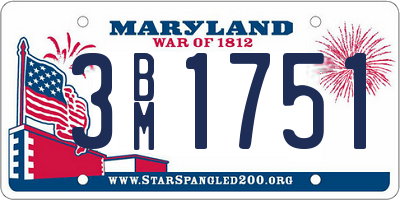 MD license plate 3BM1751