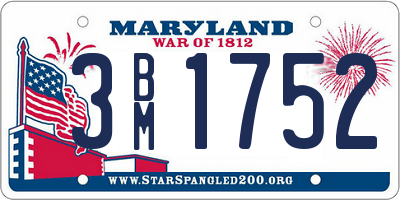 MD license plate 3BM1752
