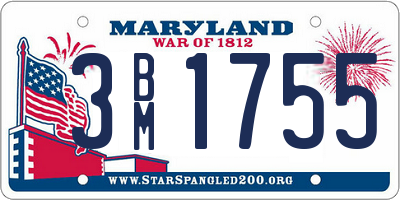 MD license plate 3BM1755