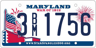 MD license plate 3BM1756