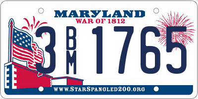 MD license plate 3BM1765