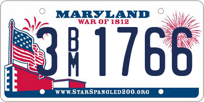 MD license plate 3BM1766