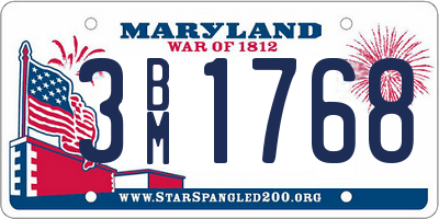MD license plate 3BM1768