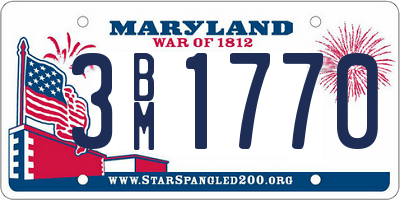 MD license plate 3BM1770