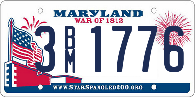 MD license plate 3BM1776