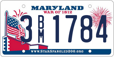 MD license plate 3BM1784