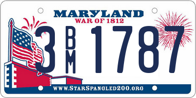 MD license plate 3BM1787