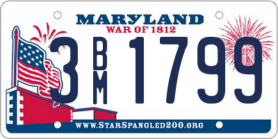 MD license plate 3BM1799