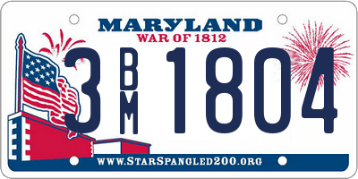 MD license plate 3BM1804