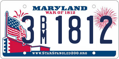 MD license plate 3BM1812