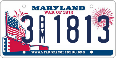 MD license plate 3BM1813
