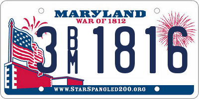 MD license plate 3BM1816