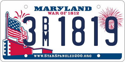 MD license plate 3BM1819