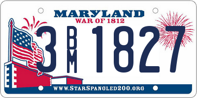 MD license plate 3BM1827