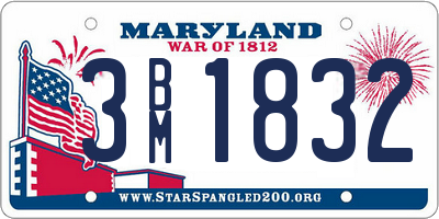 MD license plate 3BM1832