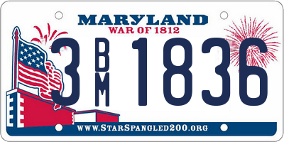 MD license plate 3BM1836