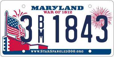 MD license plate 3BM1843