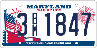 MD license plate 3BM1847