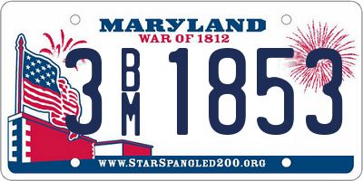 MD license plate 3BM1853
