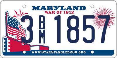 MD license plate 3BM1857