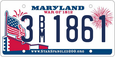 MD license plate 3BM1861