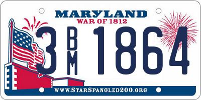 MD license plate 3BM1864