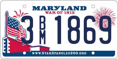 MD license plate 3BM1869