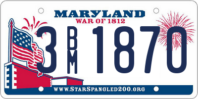 MD license plate 3BM1870