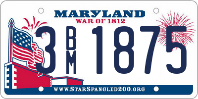 MD license plate 3BM1875