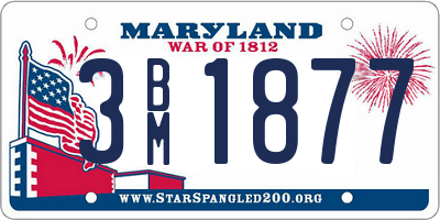 MD license plate 3BM1877