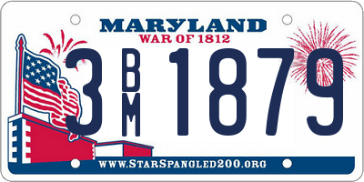 MD license plate 3BM1879