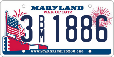 MD license plate 3BM1886