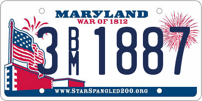 MD license plate 3BM1887