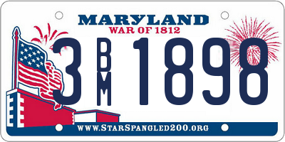 MD license plate 3BM1898