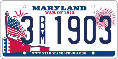 MD license plate 3BM1903