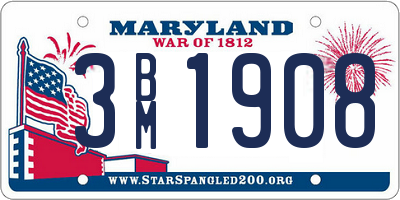 MD license plate 3BM1908