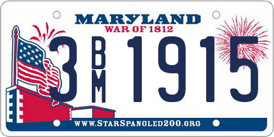 MD license plate 3BM1915