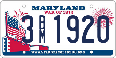 MD license plate 3BM1920