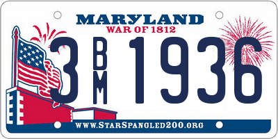 MD license plate 3BM1936