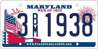 MD license plate 3BM1938