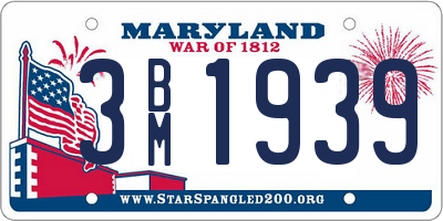 MD license plate 3BM1939