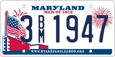 MD license plate 3BM1947